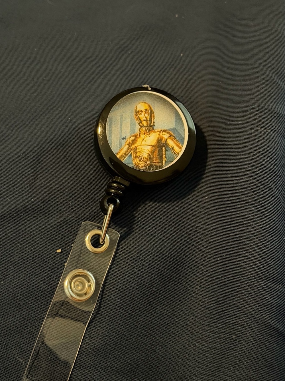 C-3PO Star Wars Retractable Badge Reel - Gold & Black